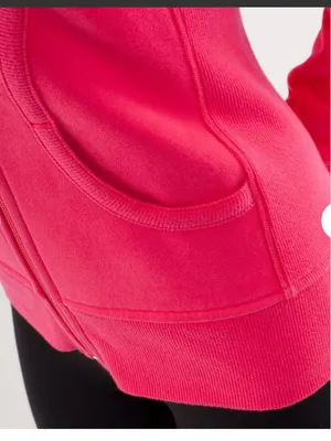 Rare Lululemon Scuba Hoodie Bon Bon logo $138 casual activewear workout zip fall thumbnail 4