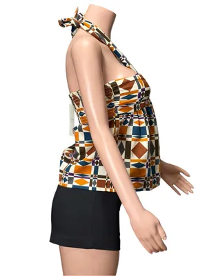 SÉZANE Tallulah Linen-Blend Halter Blouse, Ditsies 70s, FR34/US2 thumbnail 7