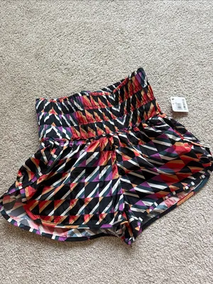NWT Free people movement Orange crush combo print athletic shorts size Xs thumbnail 8