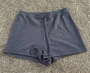 HYFVE Lounge Shorts Womens Size S blue Ribbed Knit Drawstring Waist thumbnail 1