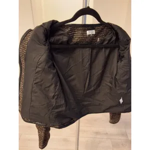 Ecru Size S Womens Zip Up Tweed Jacket with Leather Trim NWT Vintage Look thumbnail 6
