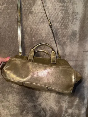 Simply Vera Vera Wang Metallic Gold Satchel with Removable Shoulder Strap thumbnail 13