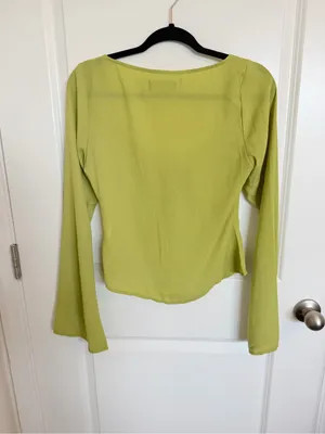 White Fox Tie Front Sheer Blouse Small thumbnail 5