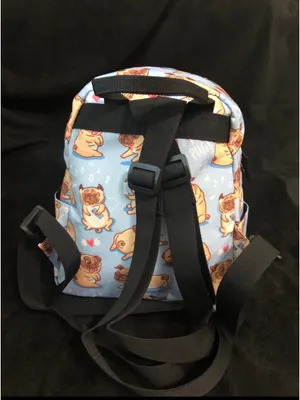 Pug Backpack Purse and Makeup Bag Blue thumbnail 5