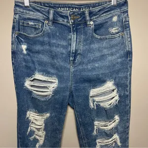 American Eagle Mom Jeans Stretch high rise Distressed thumbnail 4