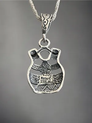 Vintage Native American Masha Wedding Vase Pendant Necklace Sterling Silver 925 thumbnail 2