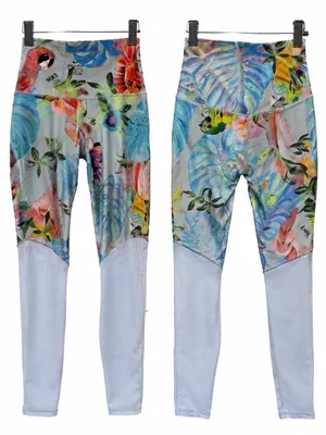 Nike Floral Multicolor & Light Blue Leggings thumbnail 2