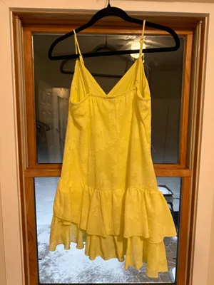 wild fable pastel yellow ruffle spaghetti strap mini summer sun dress thumbnail 2