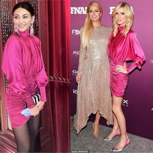 Retrofête Silk Barbara Mini Dress in Orchid Pink size XS NEW $695 thumbnail 6