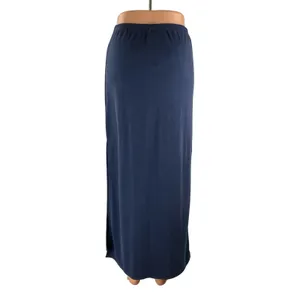 NEW Brandy Melville Women's Navy Blue High Waist Straight Midi Slip Skirt 24 thumbnail 4
