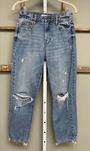 HIDDEN Los Angeles Ella High Rise Distressed Straight Leg Jeans Size 24 thumbnail 1