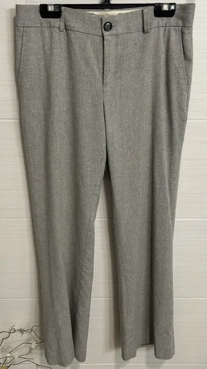 Banana Republic Martin Fit Wool Blend Wide Leg Gray Trouser Pant 8, Office thumbnail 1