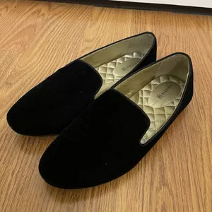 Sold🎉Birdies black velvet starling flat slip on casual loafers size US 7 thumbnail 1