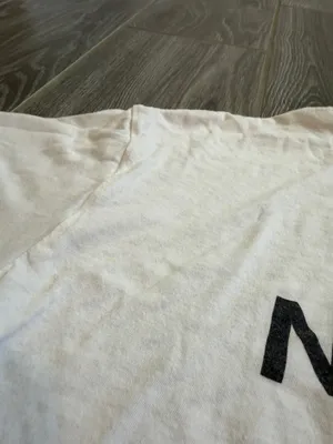 The North Face Light White Short Sleeve Cropped Tee with Black Logo size small thumbnail 4