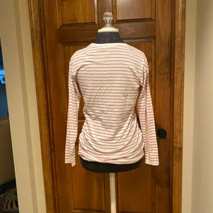 ASOS Long Sleeve Tee Shirt in Pink and White 💜 thumbnail 3