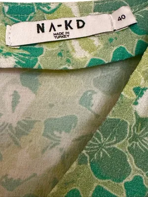 Anthropologie NA-KD Green Floral Balloon Sleeve Midi Dress Size 40 US M thumbnail 3
