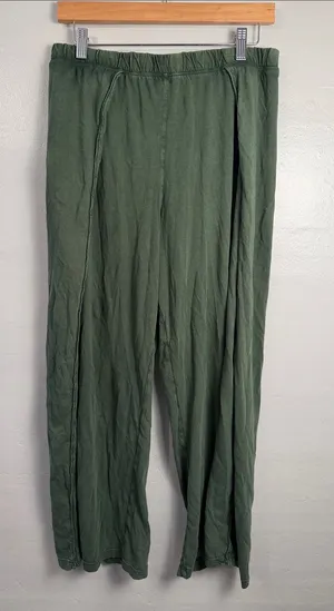 Daily Practice Anthropologie Green 100% Cotton Pants Size Medium thumbnail 1