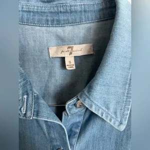7 For All Mankind western Denim Short Sleeve Top thumbnail 2