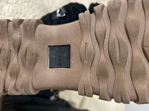 J. Crew Navy and Black Winter Rain Boots with Brown Outsole thumbnail 5