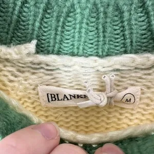 BLANKNYC Women's Size Medium Cream Green‎ Colorblock Cable Knit Sweater NWOT thumbnail 7