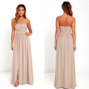 Lulu's Sz XL Maxi Dress Moonlight Serenade Strapless Peach Blush Chiffon Evening thumbnail 2