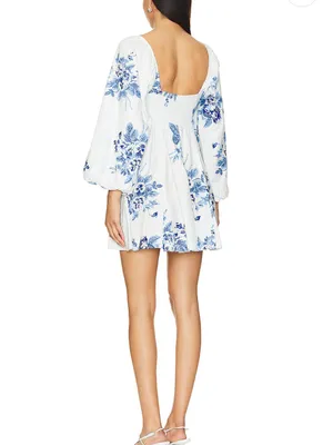 FREE PEOPLE Francesca Mini Dress in Tonal Blue size Medium thumbnail 2