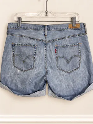 Rare 2009 Levi’s Boyfriend Denim Shorts Upside Down Red Tab Error Size 8 thumbnail 5