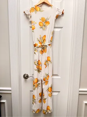 For‎ Love And Lemons Lemon Print Limonada Tie Waist Jumpsuit size Small thumbnail 9