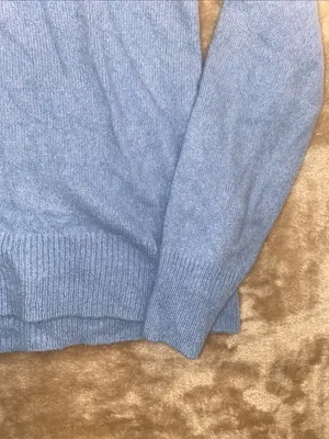 41 Hawthorn Cashmere Women's Light Blue V-Neck Sweater thumbnail 3