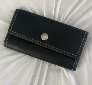 Y2K Coach Chelsea Black Leather Trifold Wallet thumbnail 1