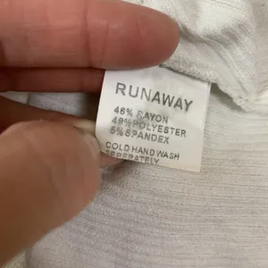 Runaway The Label White Off Shoulder Long Sleeve Ribbed Tie Front Crop Top‎ Boho Medium thumbnail 5