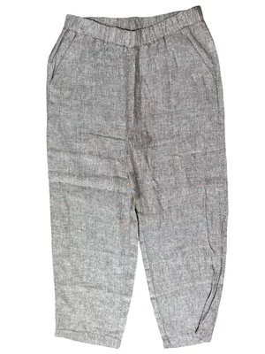 Quince NWT Women’s Size M Taupe Brown Chambray European Linen Straight Leg Pants thumbnail 6