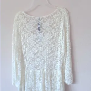 NEW Beautiful LACE NET TOPS XL White from Jessica Simpson, Delicately Beautiful thumbnail 2