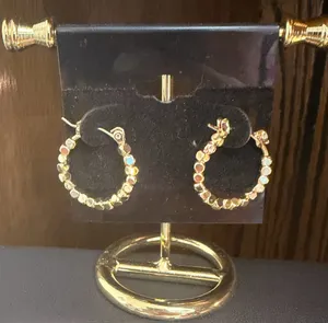 Gold Hoop Boutique Earrings 18K Yellow 1.25” width thumbnail 3