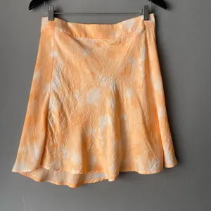Free People sz 10 orange white mini flareBoho hippie skirt‎ thumbnail 2