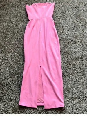 Strapless Pink Midi Dress thumbnail 4