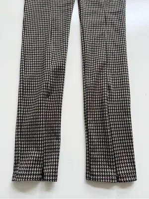 Zara Houndstooth Black/Tan High Rise Skinny Trousers Size Large thumbnail 5