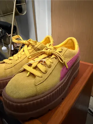 Puma Fenty by Rihanna Women’s Yellow Suede Creeper Sneakers. Size: 8.5 thumbnail 3