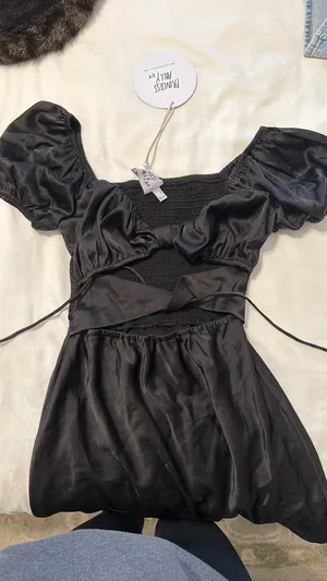 Princess Polly Nakita Mini Dress Black Satin thumbnail 1