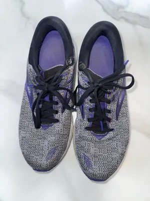 Brooks Gray and Purple Women's Running Shoes thumbnail 4