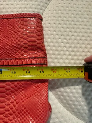 Nicole by Nicole Miller Coral-Red Snake-Embossed Shoulder Tote thumbnail 4