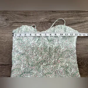 MISA pink and green‎ eyelet mini dress size xs thumbnail 4