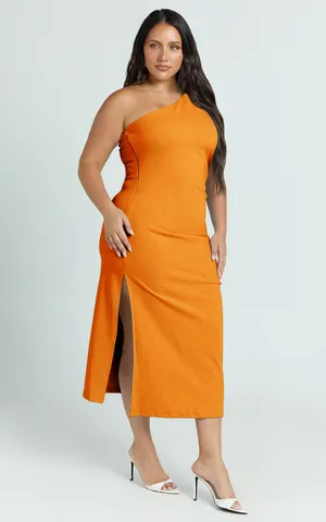 New Showpo MONETTE Midi Dress One Shoulder Straight Dress XL MSRP $119 thumbnail 4