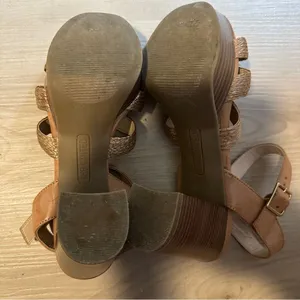 The Limited Platform Sandals Brown 8.5 M Womens Block Heel‎ Woven Ankle Strap thumbnail 5