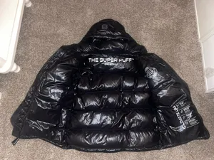 Aritzia Super Puff TNA Black Jacket Liquid Shine M thumbnail 2