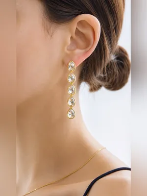 NWT BAUBLEBAR Diana Crystal Drop Earrings $48MSRP Flawed thumbnail 2
