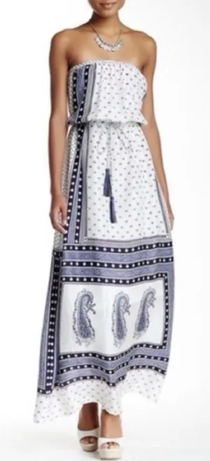 Calypso St. Barth paisley-print strapless maxi dress Silk Halter Size XS‎ Resort thumbnail 1