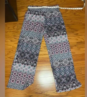 Joe B- White with Boho detailing stretchy trousers‎ leggings Size L thumbnail 2