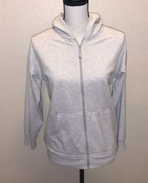 DSG light grey full zip up hooded sweatshirt thumbnail 1