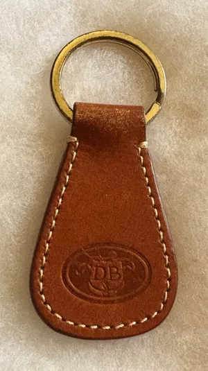 Dooney & Bourke Brown Gold Leather Keychain Ring Charm One Size thumbnail 1